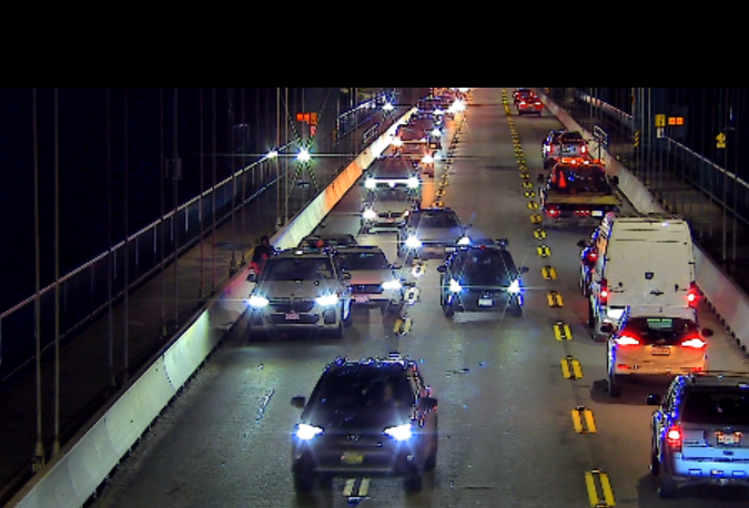 DriveBC's tweet photo. ⚠️#BCHwy99  #LionsGateBridge  vehicle incident northbound in the curb lane before midspan. Traffic is getting around in the closed centre lane.
#Vancouver #NorthVan https://t.co/fDUXRp5Mp0