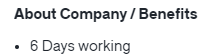 6 dias de trabalho, viu só, não precisa nem trabalhar todos os dias, é um puta benefício
<a href="/VagasArrombadas/">Vagas Arrombadas</a>