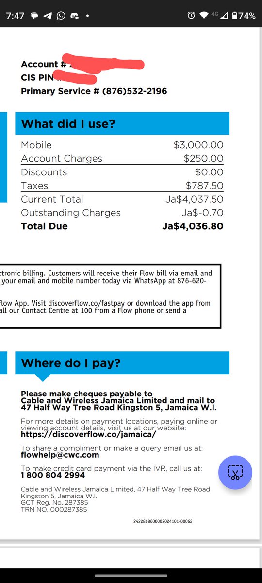 PintoGwayne's tweet photo. Bills from January - November vs Bills in December... See if you can spot the theft of @FLOWJamaica 

#switchingtodigicelsoon https://t.co/aYPHmRDL3h