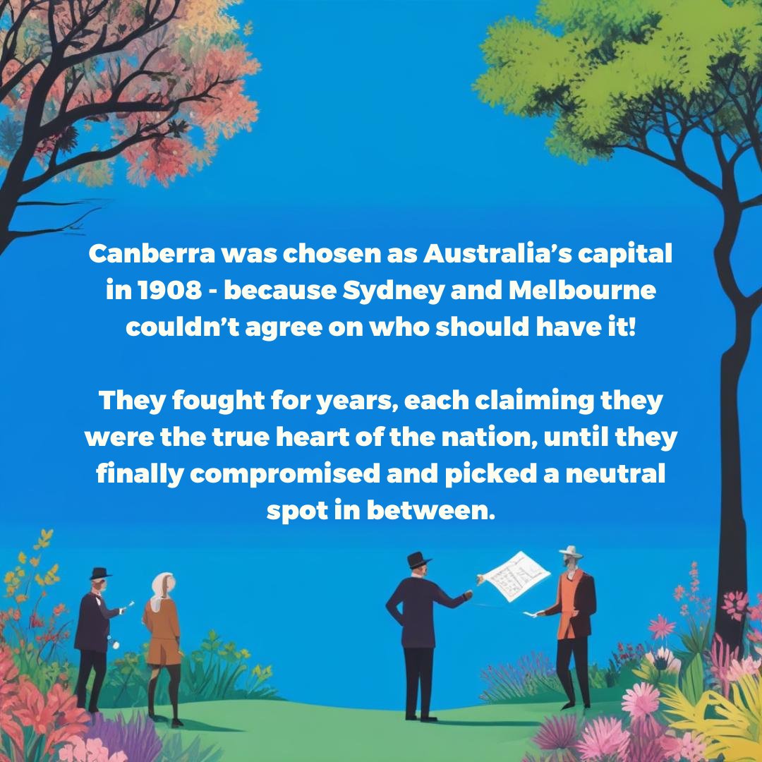 AusRepublic's tweet photo. 💁‍♀️ While we're learning the history of Canberra, did you know its name likely comes from the Ngunnawal word "Kambera", meaning "meeting place"? Now you do! #AusPol #AusRepublic https://t.co/ZmXtZNTEsV