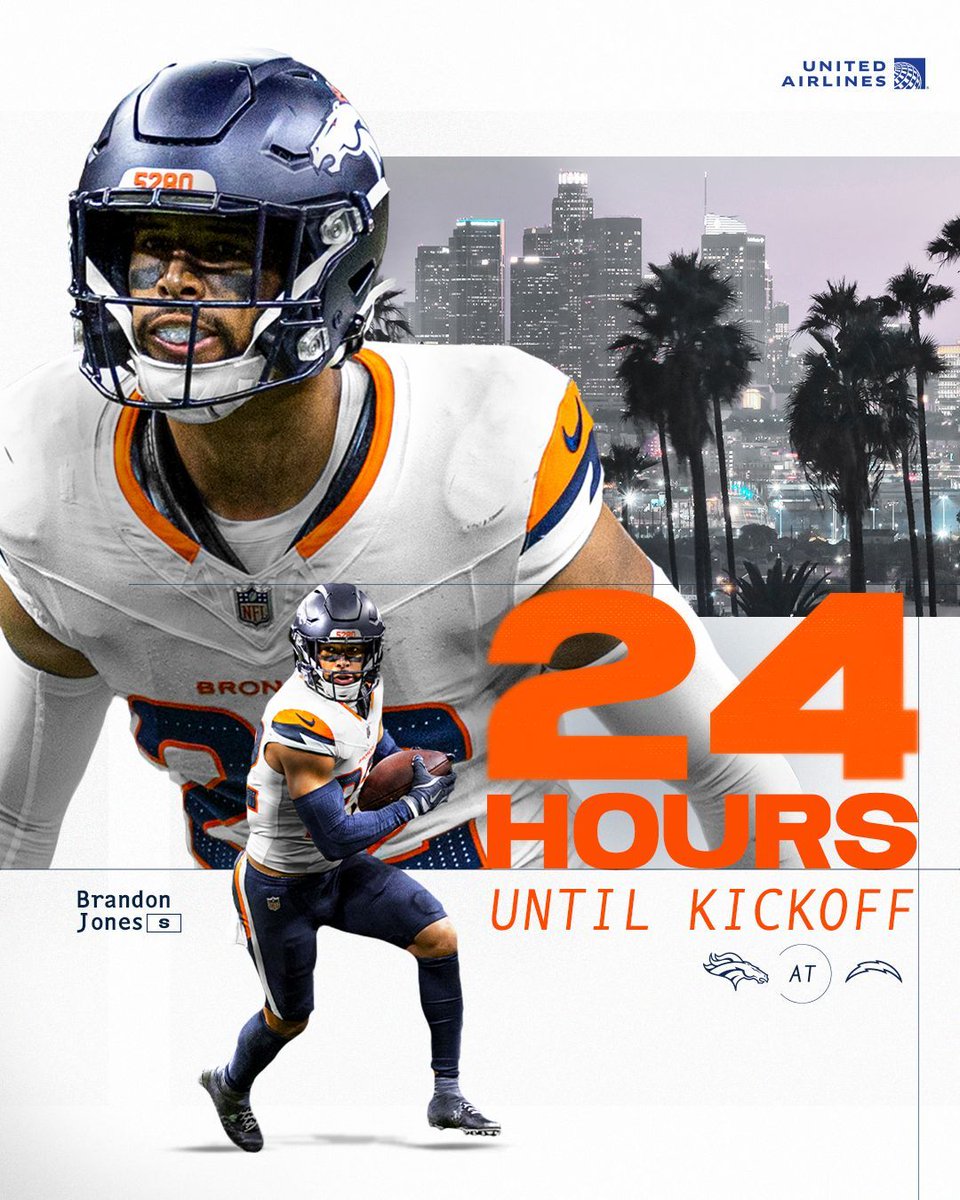 This time tomorrow. ⏳

#DENvsLAC x #TNFonPrime

#ProBowlVote + <a href="/BlessedJones33/">Brandon Jones</a>