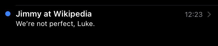 BoneProcessUnit's tweet photo. Jesus Christ I donated to Wikipedia and now they won’t stop dragging themselves back to my doorstep and texting me like a scorned ex https://t.co/XUCvfCKgUA