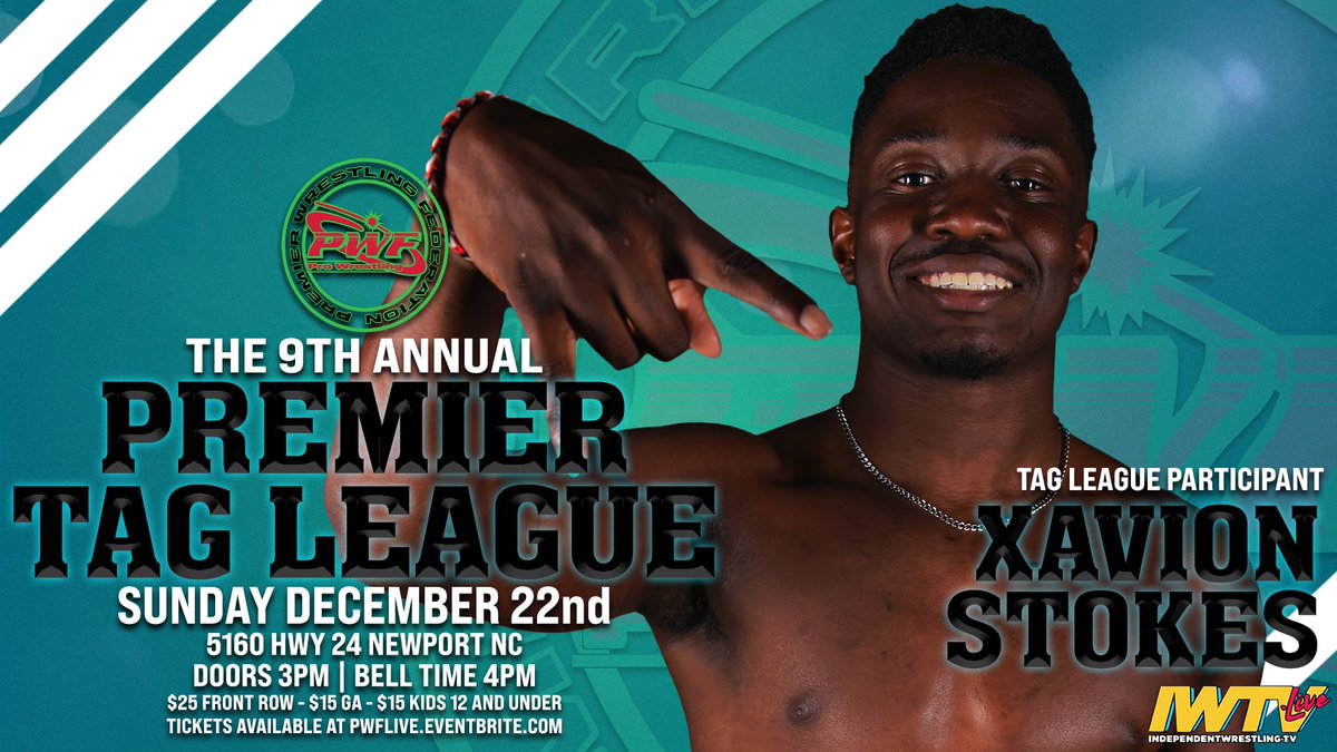 PWFLive's tweet photo. ‼️TAG LEAGUE UPDATE‼️

The final 4 participants for the 9th Premier Tag League have been revealed!

Rob Killjoy

One of The Path

Xavion Stokes

Ricky Hendrix

Watch LIVE on IWTV or in person! https://t.co/pXLvuHvUXc