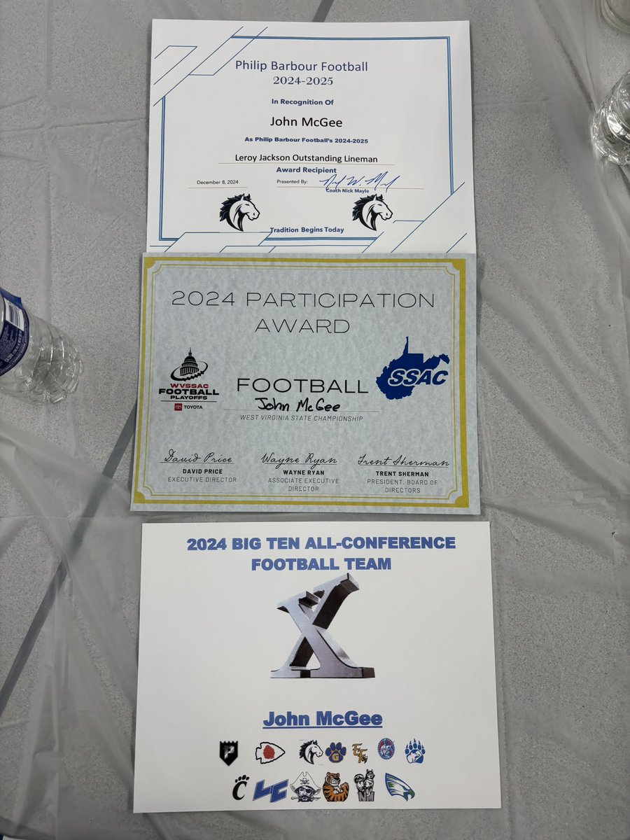 John McGee (@_johnmcgee_) on Twitter photo This season was history-making for <a href="/FootballPbhs/">PBHSFootball</a> and I am proud of what we accomplished. I’m honored to be recognized this year:
🏆WV PrepRedzone 1st Team All-State Class AA OL
🏆WVSWA Class AA 2nd Team All-State OL
🏆Big X 1st Team All-Conference OL
🏆PB Leroy Jackson This season was history-making for <a href="/FootballPbhs/">PBHSFootball</a> and I am proud of what we accomplished. I’m honored to be recognized this year:
🏆WV PrepRedzone 1st Team All-State Class AA OL
🏆WVSWA Class AA 2nd Team All-State OL
🏆Big X 1st Team All-Conference OL
🏆PB Leroy Jackson