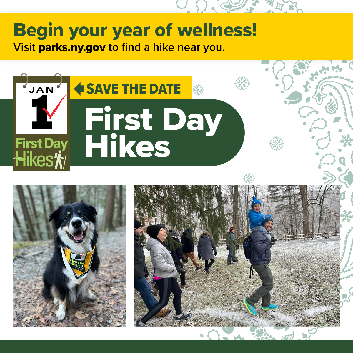 Get 2025 off to a great start by participating in a First Day Hike with <a href="/NYstateparks/">NY State Parks</a>! On Jan. 1, self-guided treks and staff- or volunteer-led hikes will be taking place across NYS, with several here in WNY.

Visit parks.ny.gov/events/first-d… to find an event near you!