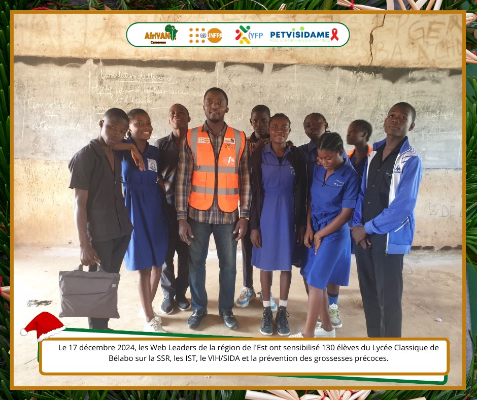 AfriYAN_Camer's tweet photo. 130 élèves du lycée classique de #Belabo sont désormais équipés pour l'avenir !Grâce aux #WebInfluenceursEst,ils en savent plus sur le #VIH/SIDA, la #PTME, les #VBG , la #PF et bien plus.
#PETVISIDAME
@bodyright
#PutYoungPeopleFirst
#YouthFP https://t.co/4jujnuY9d3