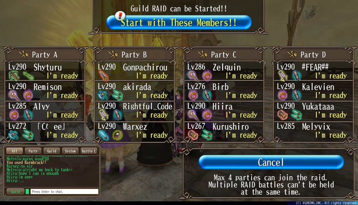 shyturu's tweet photo. Last Sunday Friendzone Guild Raid we have Ally Guild Shrine help us beat Roaring Thruma and Mighty Chimera :3
#トーラムオンライン #トーラム #ToramOnline #Toram #bemmo #Friendzone #FriendzoneGuild #Guild #ToramGuildRaid #GuildRaid https://t.co/7dNSUiIAXL