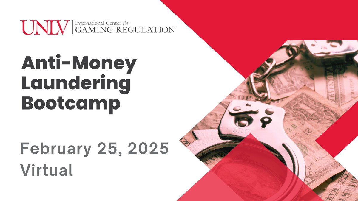 🌟 Master #AML practices with ICGR &amp; expert Kim McCabe! 🌟

📅 Feb 25, 2025 | ⏰ 8 AM–12 PM PST | 💻 Virtual
Gain tactical insights to strengthen compliance in highly regulated industries.
🎟️ Register now: unlv.edu/event/anti-mon…
 #Compliance #GamingRegulation