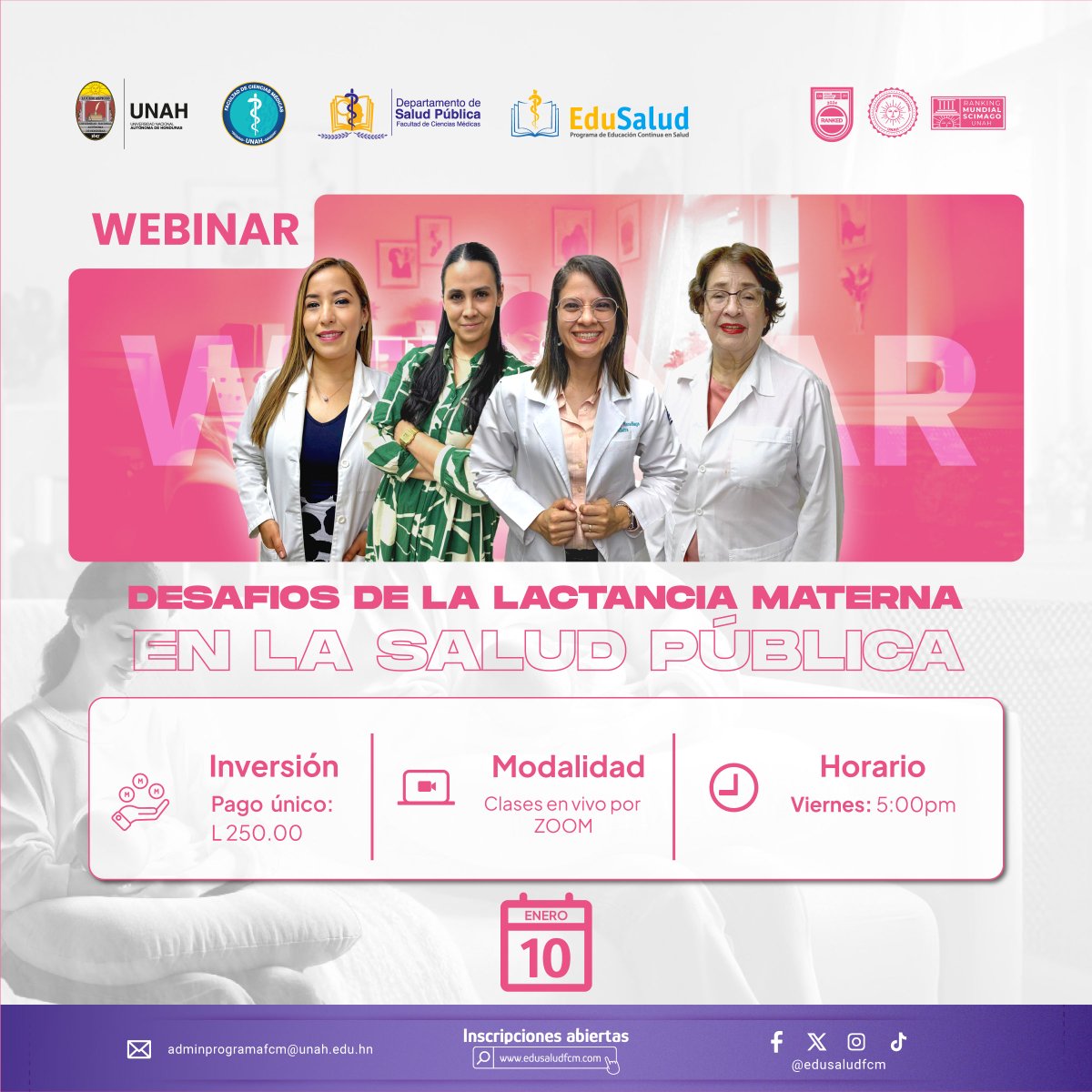 edusaludfcm's tweet photo. 📷 ÚNETE AL WEBINAR!  Desafíos de la Lactancia Materna en la Salud Pública en Honduras 📷
📷 Fecha: 10 de Enero 2025
📷 Hora: viernes 05:00 p.m.
📷 vía zoom.
📷 inversión: L250.00
📷 Tema: Desafíos de la Lactancia Materna en la Salud Pública 📷📷 https://t.co/BSQPE5NMO2