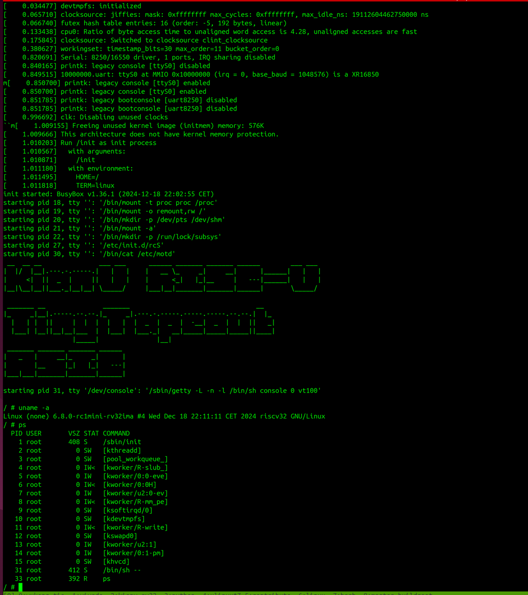 splinedrive's tweet photo. Okay, @matthewvenn and @UriShaked asked me to build a script for TinyTapeout 06 to run Linux on the KianV RISC-V TinyTapeout06 ASIC re-release.
So that people can have fun with Linux on the ASIC.
It looks good, and I could commit it next to my TT06 repo :)
@tinytapeout #TT06. https://t.co/FANLIGMN1n