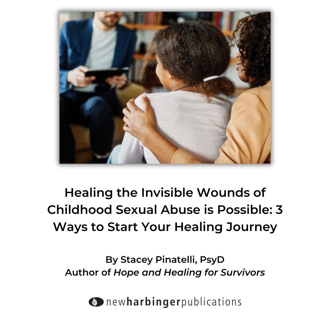 NewHarbinger's tweet image. Stacey Pinatelli, PsyD, author of 'Hope and Healing for Survivors' talks in this new blog about the long-term effects of childhood sexual abuse and how to start your healing journey. Read here: newharbinger.com/blog/self-help…

#triggerwarning #CSA #childhoodsexualabuse #healing #survivor