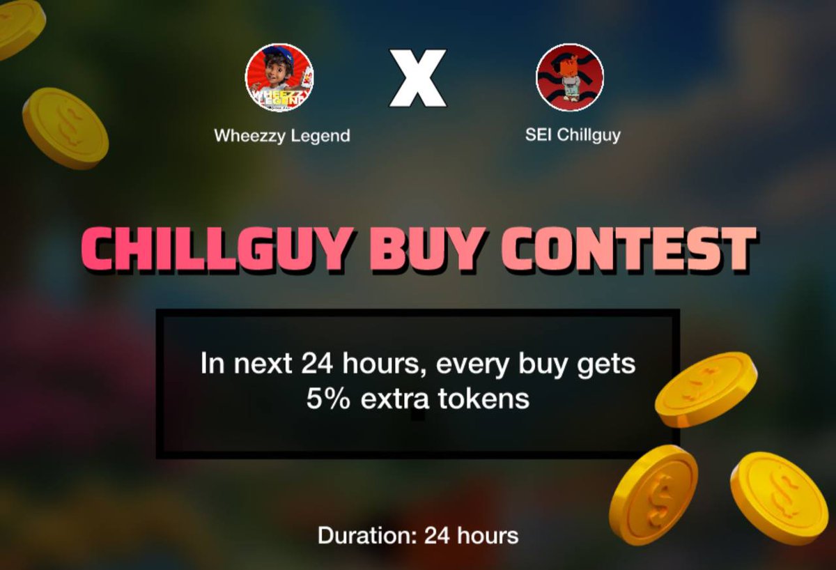 WheezzyLegeend's tweet photo. Gm Seiyans!

@Chillguy_Sei1 is officially sponsoring a #buycontest 🥳🔥🔥 in the next 24hrs, every buy gets 5% extra tokens ..that is, if you purchase 1 million tokens, 50k tokens would be airdropped to you 🔥🔥🔥🥳 
Join tg; https://t.co/VkUixsyfuv
Buy; https://t.co/KQfJnnSItb https://t.co/agKbyUfSSo