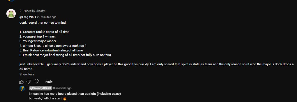 In my latest video this guy pretty much summed up why donk will be HLTV #1