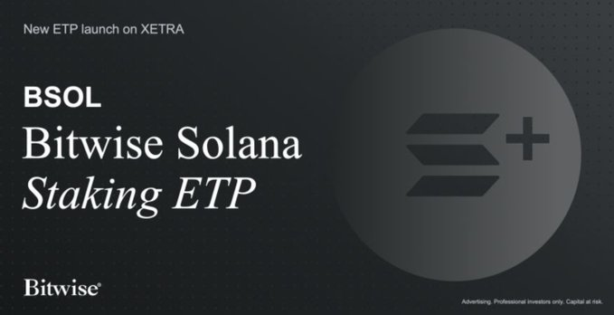 🚀 <a href="/bitwise/"></a> unveils the @Solana Staking ETP (BSOL), setting a new benchmark for institutional-grade $SOL staking solutions! 

🔰Key Highlights:

🌟 Innovative staking mechanism for higher rewards.
📈 Total return exposure to  $SOL on Xetra.
🏆 Third staking ETP of 2024,