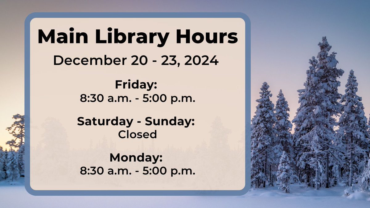 Here's wishing you a strong finish to your semester, #Illini! Once finals are over, we'll have reduced hours, so here's when you can stop by and check out some books to read over break 🧡📖💙
