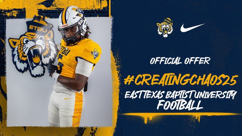 Jamayis Morrow (@morrowjamayis) on Twitter photo #agtg Great conversation with <a href="/ETBUCoachQ/">Coach Q</a> I’m blessed my 11th 🅾️ from ETBU <a href="/longviewgameday/">Longview Gameday</a> <a href="/Lobo_Football/">Longview Football</a> <a href="/coachJRankin/">Josh Rankin</a> <a href="/coachjohnking/">LOBO UP</a> <a href="/Td2Major/">TD2Major</a>
<a href="/ETBU/">East Texas Baptist University</a> #agtg Great conversation with <a href="/ETBUCoachQ/">Coach Q</a> I’m blessed my 11th 🅾️ from ETBU <a href="/longviewgameday/">Longview Gameday</a> <a href="/Lobo_Football/">Longview Football</a> <a href="/coachJRankin/">Josh Rankin</a> <a href="/coachjohnking/">LOBO UP</a> <a href="/Td2Major/">TD2Major</a>
<a href="/ETBU/">East Texas Baptist University</a>