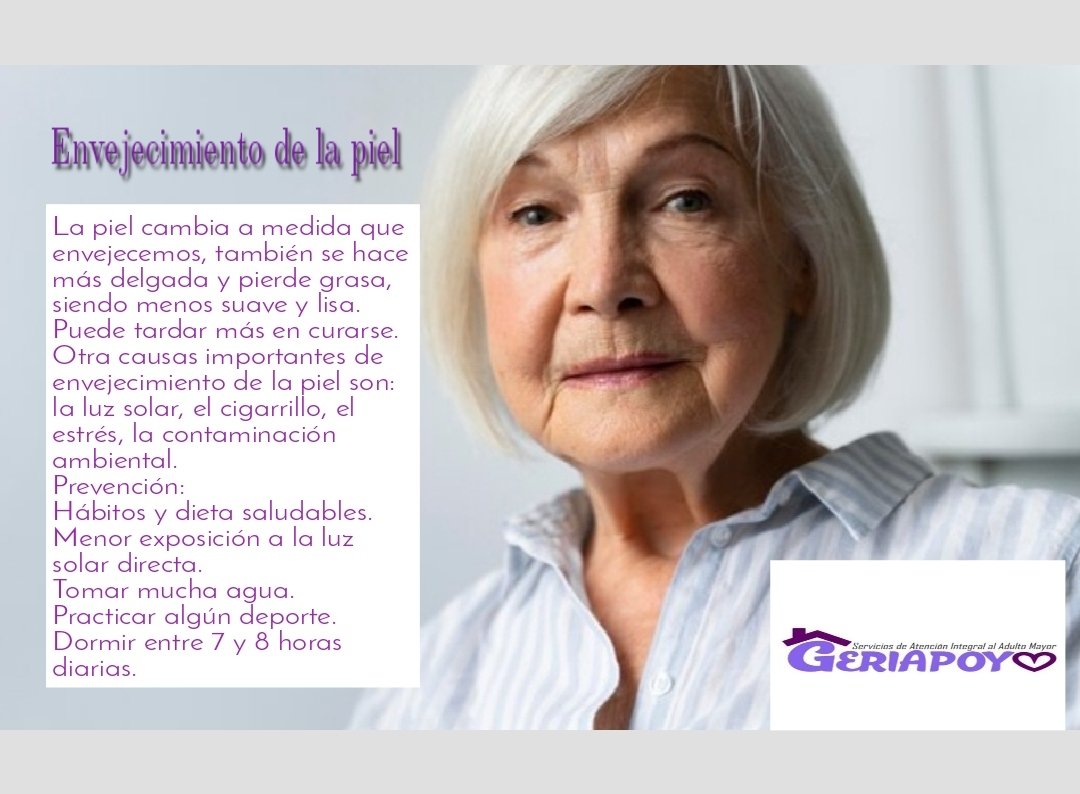geriapoyo's tweet photo. Con el paso del tiempo nuestra piel envejece, sin embargo se deben tomar en cuenta ciertas recomendaciones para su cuidado. #envejecimientosaludable #geriapoyo #gerihogar #Maracay https://t.co/njfV1C1Efc