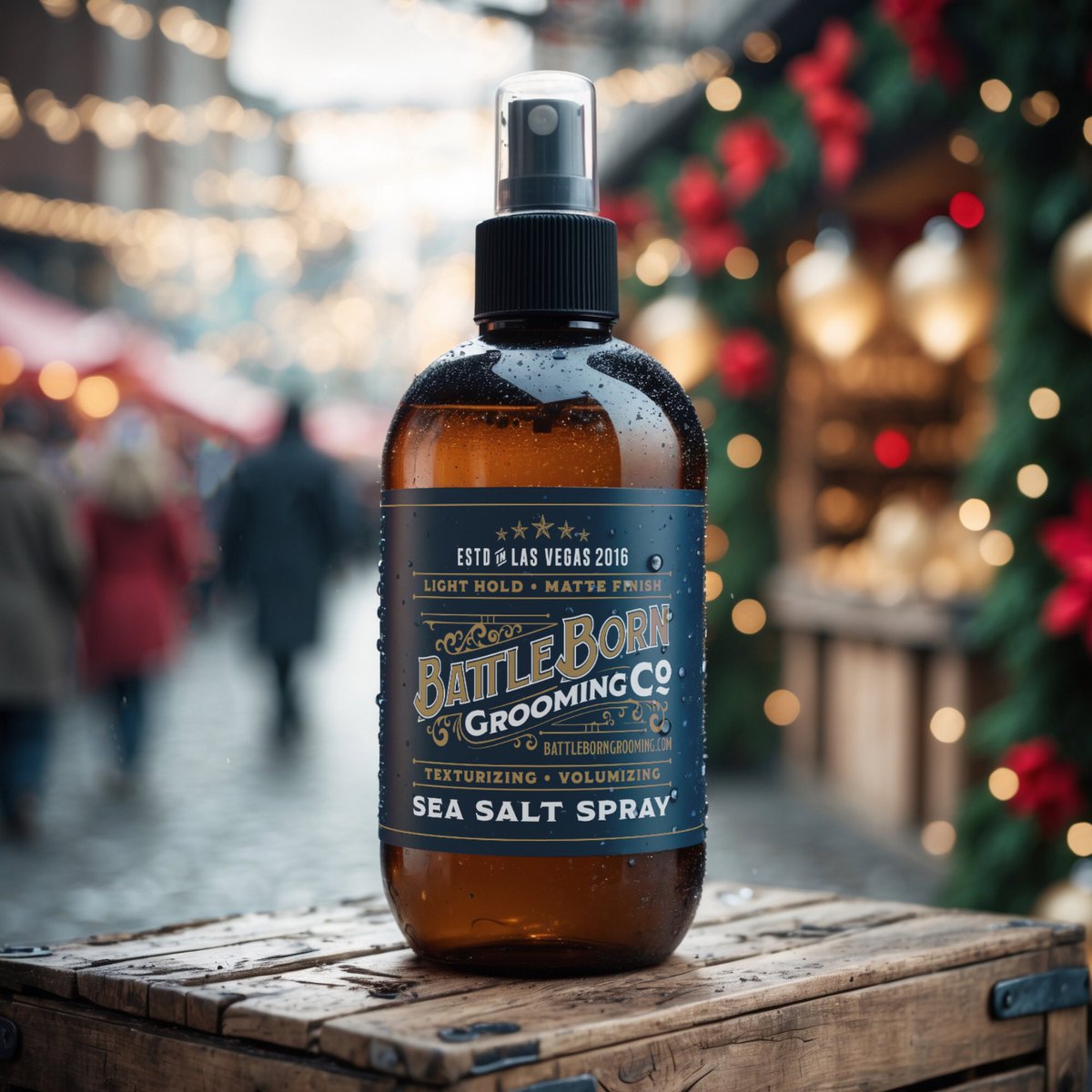 Escape the winter blues with Battle Born Grooming Co.'s Sea Salt Spray! This light hold spray, infused with nourishing algae and sea kelp extracts, adds effortless beach-inspired texture and volume to your hair.