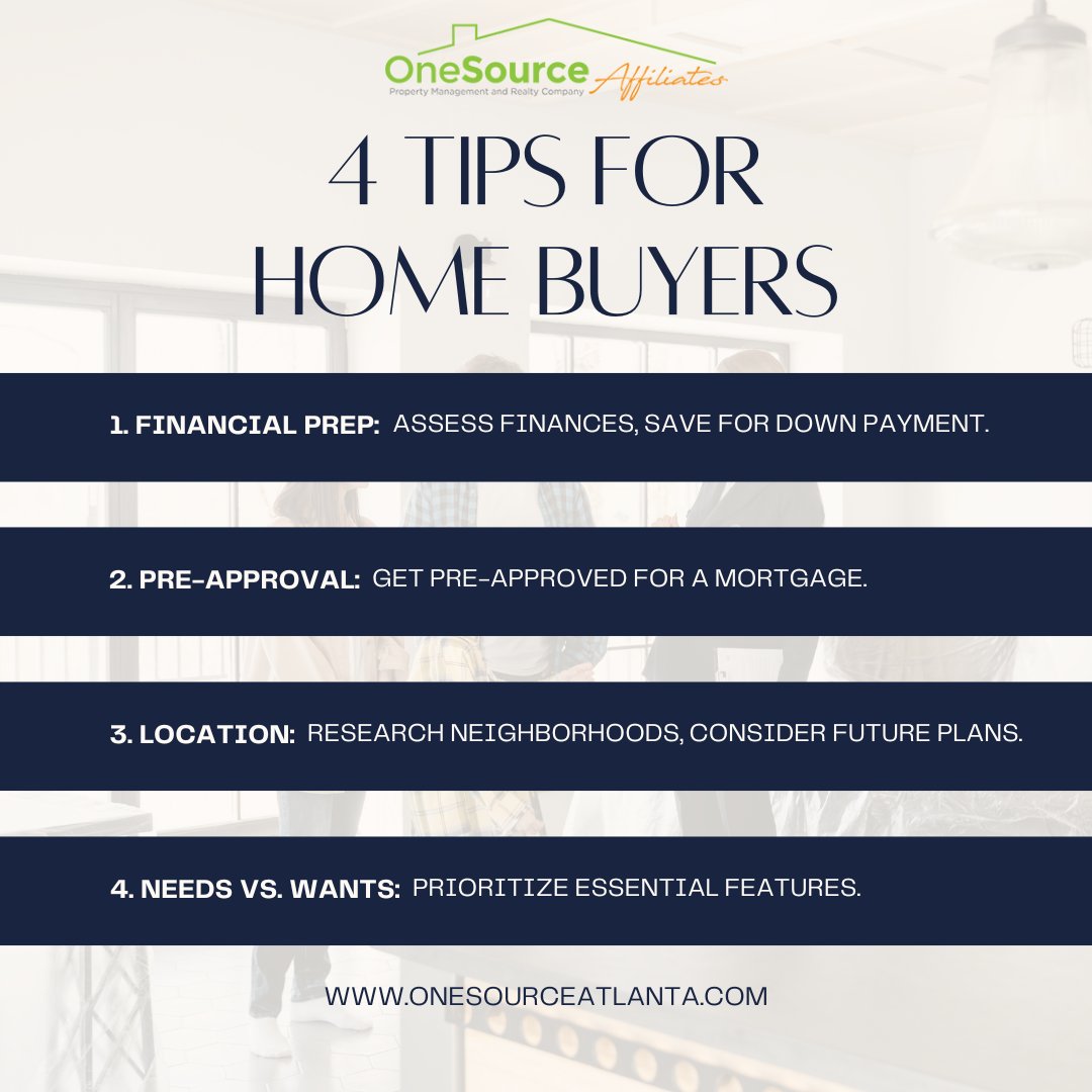 onesourceatl's tweet image. 🏡 4 Essential Tips for Home Buyers! 📝
Your dream home is just a few steps away!
📍 Start your journey with One Source Atlanta today! 🌟
🔗 Visit: zurl.co/VU31H
#HomeBuyingTips #RealEstateMadeEasy #DreamHomeJourney #OneSourceAffiliates