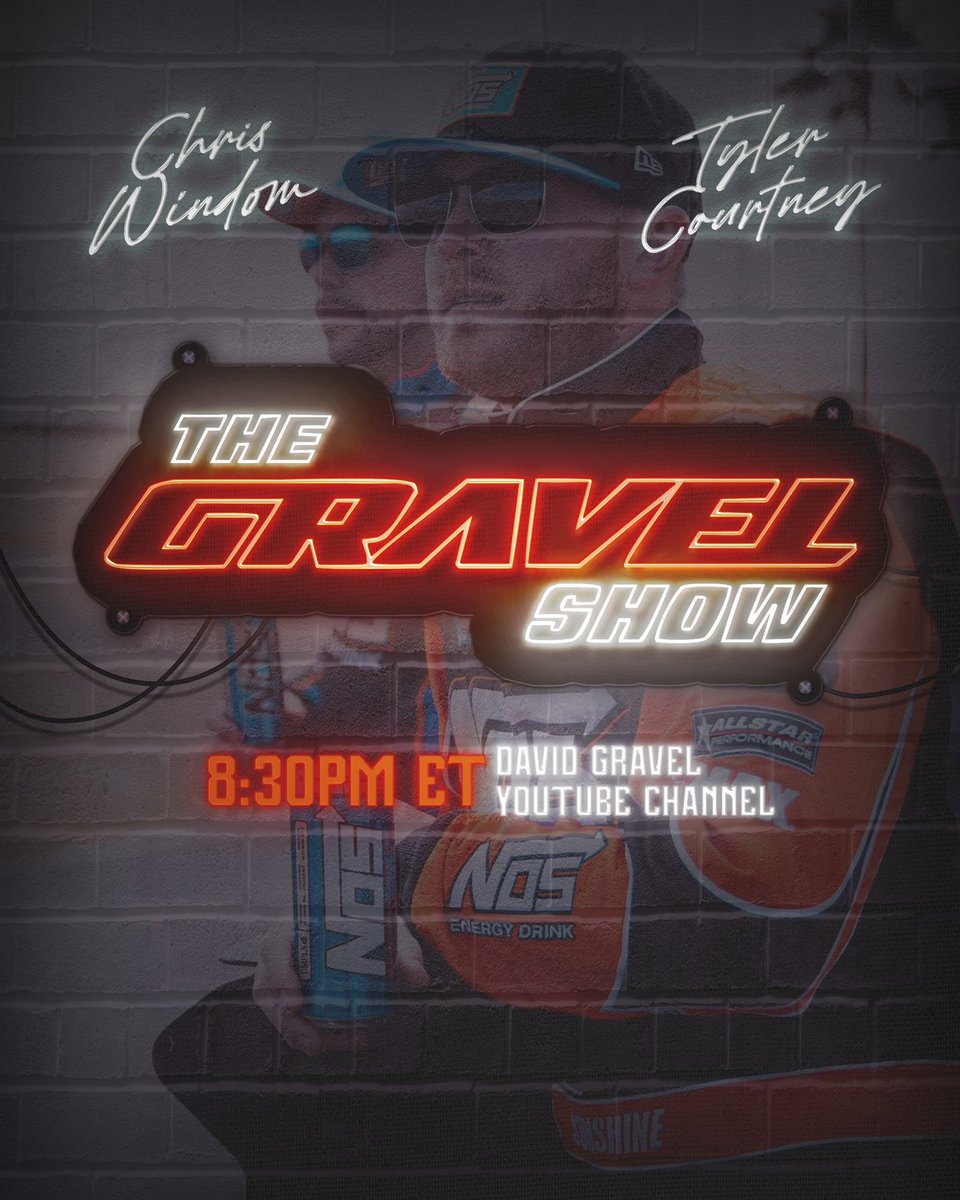 David Gravel (@davidgravel) on Twitter photo The Gravel Show TONIGHT @ 8:30pm est!! Special Guest <a href="/TyCourtney7BC/">Tyler Courtney</a> & <a href="/WindomChris/">Chris Windom</a> will join us to talk about their season and future plans for 2025! See you all tonight! π₯πͺπ½ #DG2 #TheGravelShow #Tonight The Gravel Show TONIGHT @ 8:30pm est!! Special Guest <a href="/TyCourtney7BC/">Tyler Courtney</a> & <a href="/WindomChris/">Chris Windom</a> will join us to talk about their season and future plans for 2025! See you all tonight! π₯πͺπ½ #DG2 #TheGravelShow #Tonight