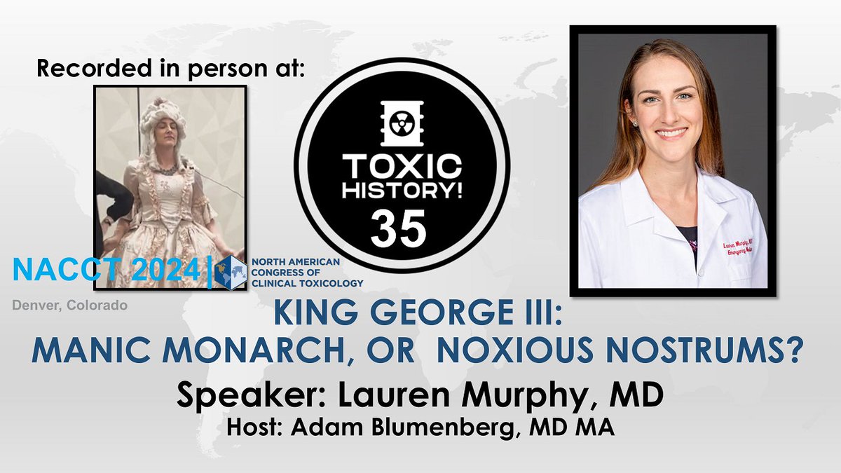 Adam Blumenberg MD (@ablumenbergmd) on Twitter photo I'm proud to present my friend and colleague Dr. Laurén Murphy on Toxic History! This discussion on the medical history of King George III and the toxicological implications is fascinating!!
<a href="/ColumbiaEM/">Columbia Emergency Medicine</a> <a href="/ORpoisoncenter/">Oregon Poison Center</a> @ToxNyu <a href="/TempleEM/">Temple EM Residency</a> <a href="/TempleUniv/">Temple University</a>
toxichistory.com/2024/12/18/epi… I'm proud to present my friend and colleague Dr. Laurén Murphy on Toxic History! This discussion on the medical history of King George III and the toxicological implications is fascinating!!
<a href="/ColumbiaEM/">Columbia Emergency Medicine</a> <a href="/ORpoisoncenter/">Oregon Poison Center</a> @ToxNyu <a href="/TempleEM/">Temple EM Residency</a> <a href="/TempleUniv/">Temple University</a>
toxichistory.com/2024/12/18/epi…
