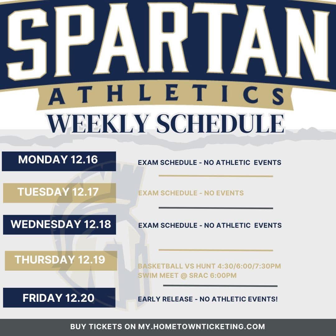 Basketball is Thursday this week, due to Early Release on Friday! <a href="/SSS_Spartans/">SSS High School</a>