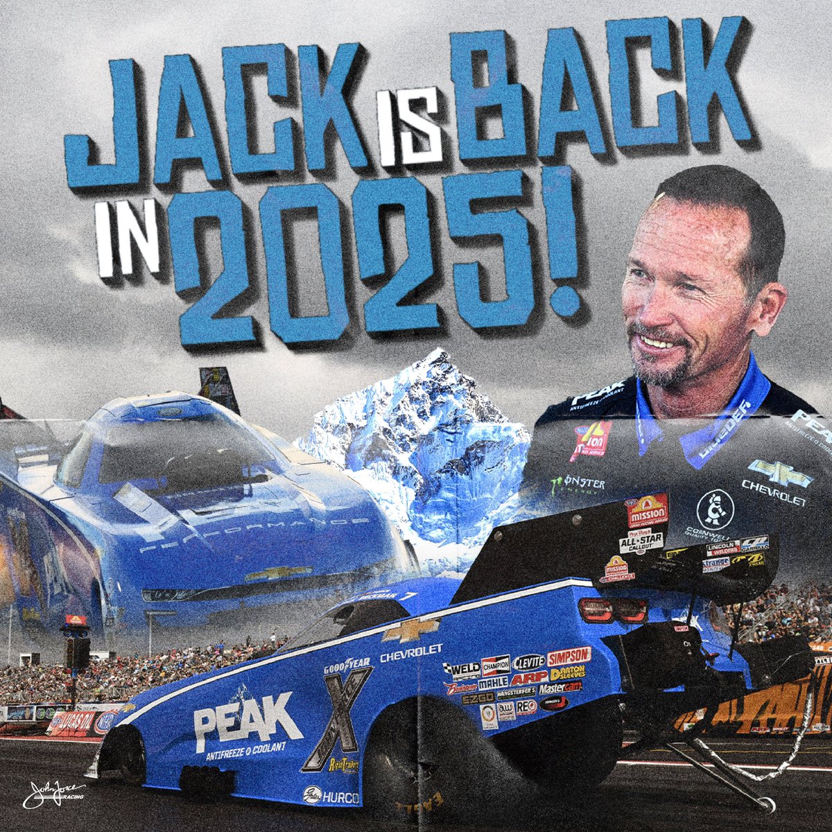 JFR_Racing's tweet photo. In case you missed it! @FastJackBeckman is back for the 2025 @NHRA Season 💪👏 | @peakauto | #TeamChevy https://t.co/t1SfzKalsG