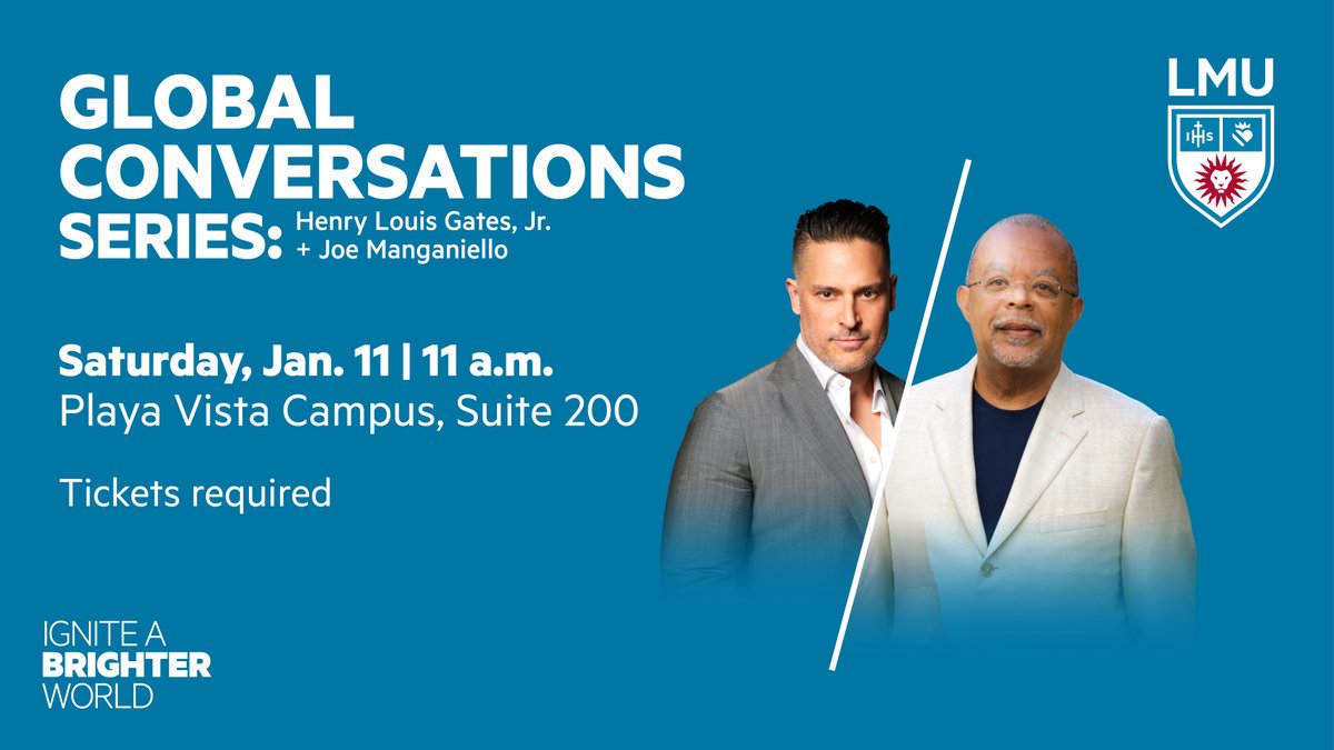LMU's "Global Conversation Series" is proud to host Professor Henry Louis Gates, Jr., and actor, producer, director, and author Joe Manganiello from the hit series “True Blood” and blockbuster movie “Spider-Man." 

RSVP for this free event here: bit.ly/3VKgCyD