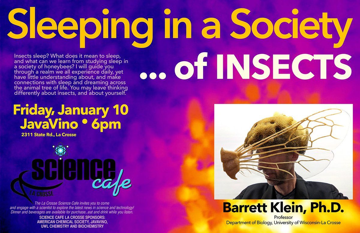 pupating's tweet image. If you happen to be in La Crosse, Wisconsin on 10 January, please consider joining me for a presentation about sleeping insects while you gobble some food!