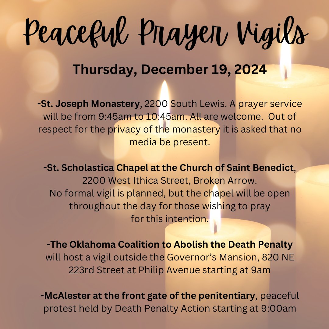On Thursday, December 19, 2024, the state of Oklahoma is scheduled to  execute Kevin Ray Underwood, age 44, for the 2006 McClain County murder of  Jamie Rose Bolen, age 10. The execution