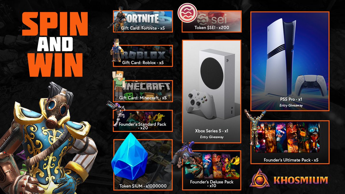 ✨ KHOSMIUM CHRISTMAS SPIN and WIN! 🎁

The holidays are here, and we’re spreading cheer with the biggest Christmas giveaway of the year! 🎅

Amazing prizes waiting for YOU this Christmas:
🎮 PS5 Pro – The ultimate gaming experience
🕹️ Xbox Series S – A next-gen console to power
