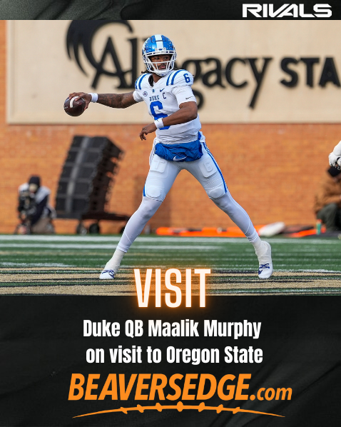 Beavers_Edge's tweet image. As first reported on our boards earlier today, Duke QB transfer Maalik Murphy, the No. 3 QB in the @RivalsPortal is currently on campus.

READ: tinyl.io/Brh9