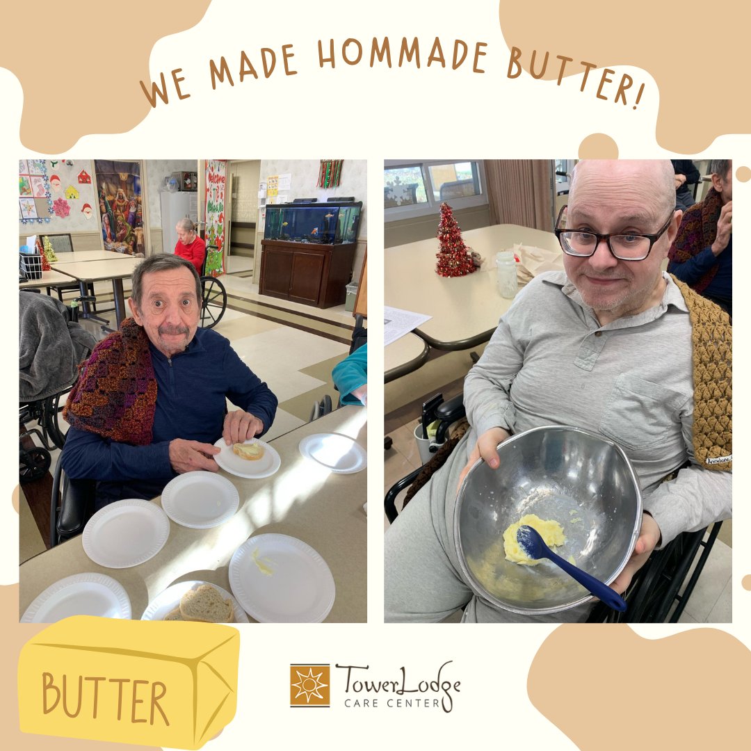 TowerLodgeCare's tweet image. This weekend, we churned up some fun and flavor by making homemade butter! The perfect mix of hands-on activity and a delicious reward. Nothing beats the taste of fresh butter made with love! 

#HomemadeButter #WeekendFun #DeliciousAndFun #HandsOnActivities