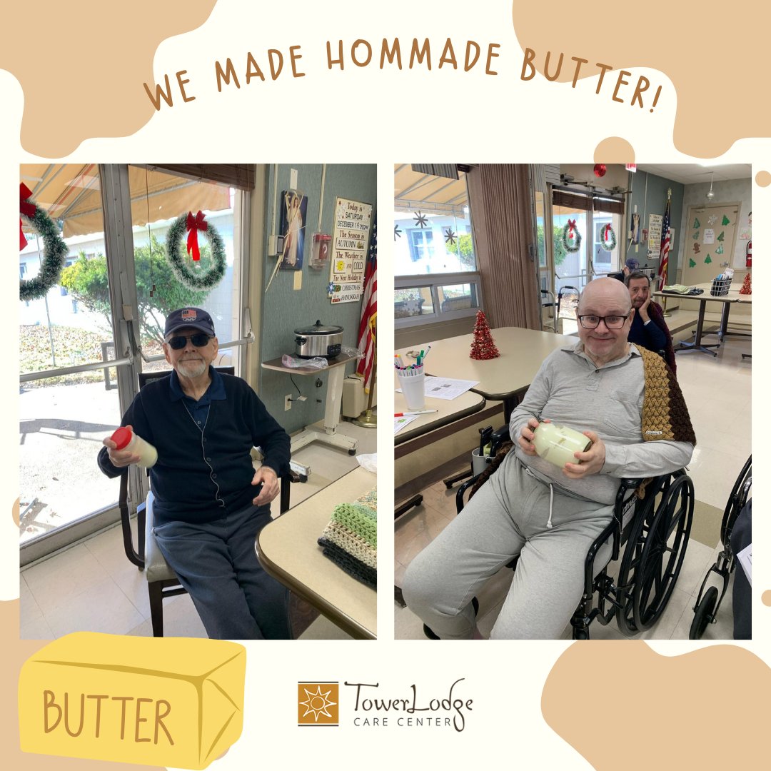 TowerLodgeCare's tweet image. This weekend, we churned up some fun and flavor by making homemade butter! The perfect mix of hands-on activity and a delicious reward. Nothing beats the taste of fresh butter made with love! 

#HomemadeButter #WeekendFun #DeliciousAndFun #HandsOnActivities