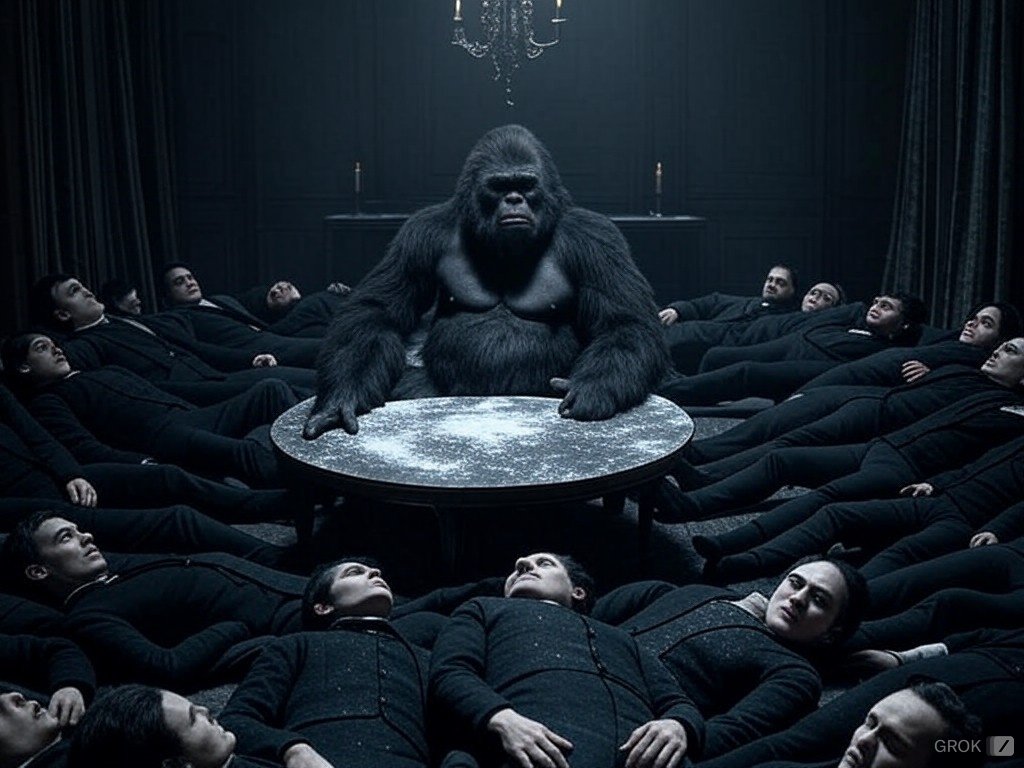 Antirugpulls's tweet image. Random $Slay post.
No idea why there is a gorilla and white powder in the pic surrounded by vampires.
#stackem