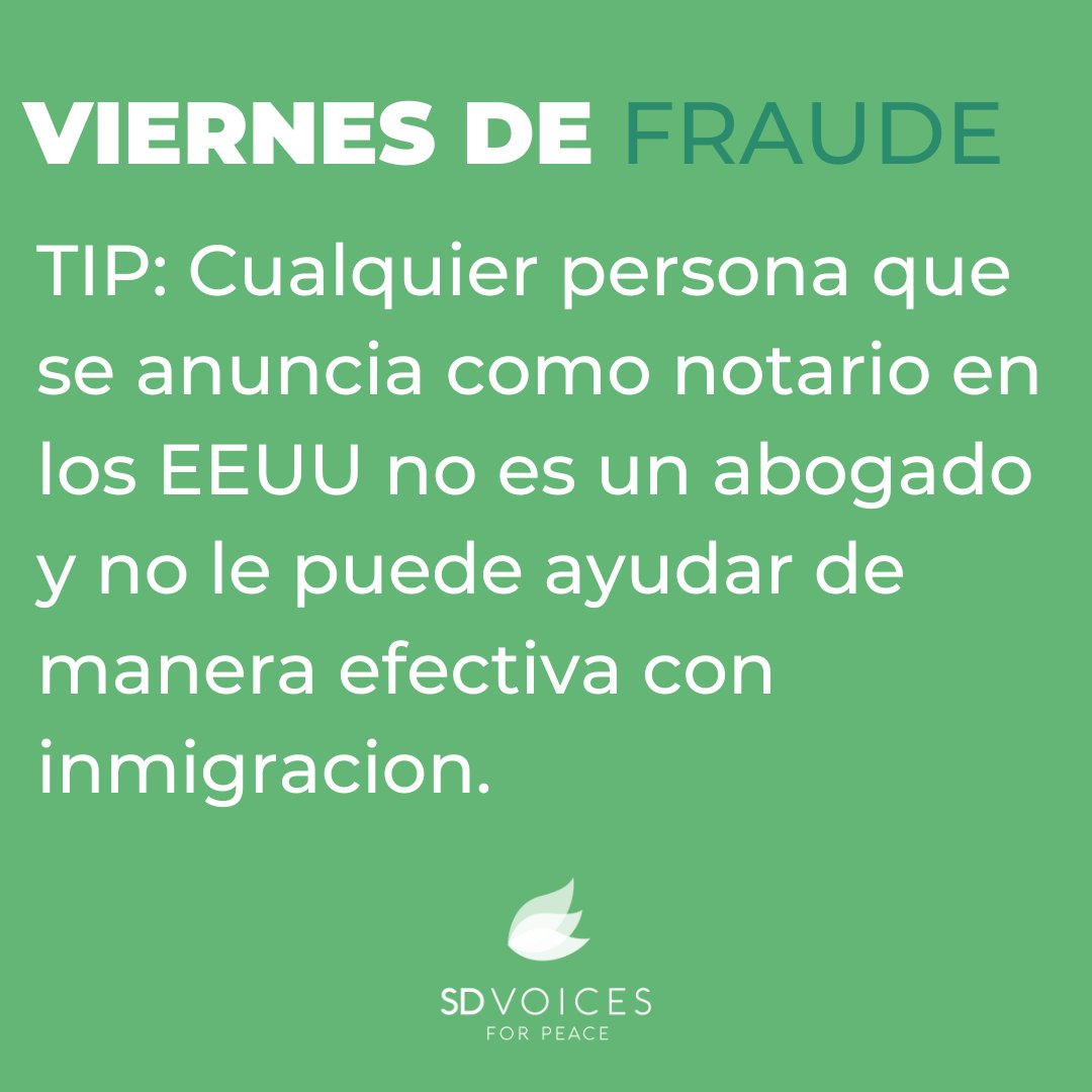 Here's this week's tip: anyone in the U.S. who advertises as a notario will not be able to effectively help you with immigration.