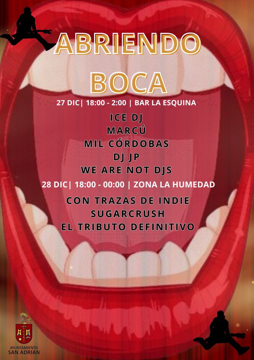 Este 27 y 28 de Diciembre tengo el placer de anunciaros este pequeño pero maravilloso festival que junto al ayuntamiento de San Adrián hemos conseguido hacer.
Os esperamos.