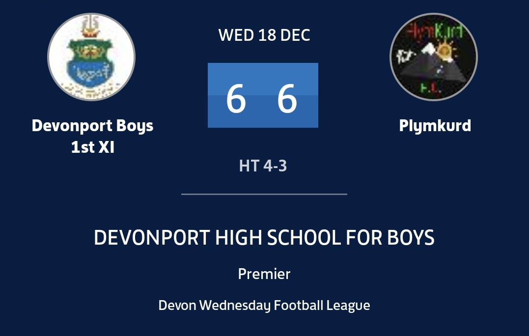Goals galore <a href="/DHSBoys/">DHSBoys</a> today! Our first XI drew 6-6 against Plymkurd. #dhsbsport