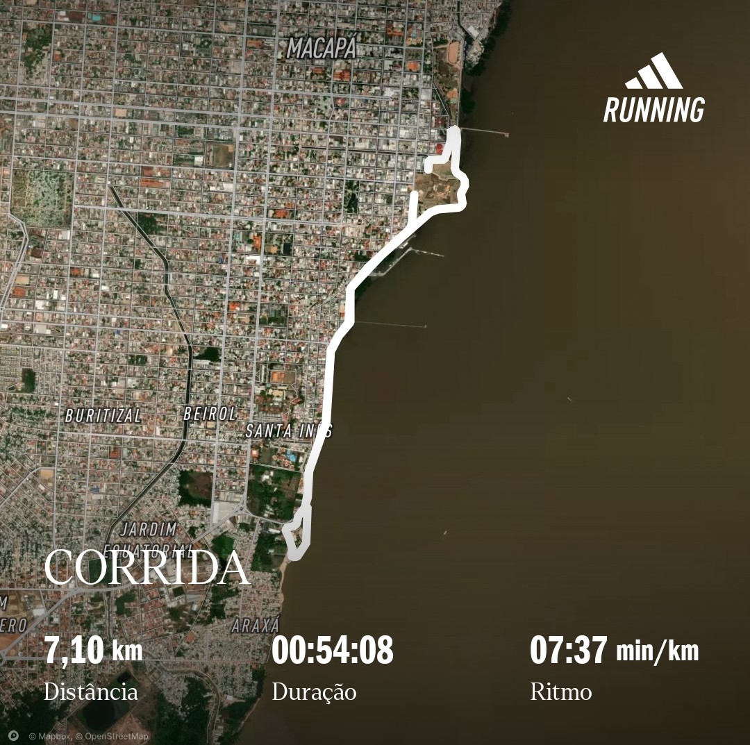 ajoaogomes's tweet image. Corridinha mixuruca de 7,10Km em 54min08s na orla de Macapá. Já consigo encarar a corrida do DETRAN/AP dia 22. 🏃🏽‍♂️👊🏽💪🏽⚡
#Correr #Corrida #CorrerFazBem