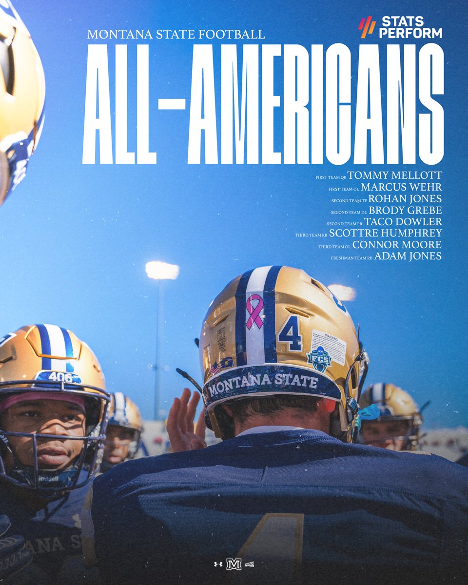 Montana State Football (@msubobcats_fb) on Twitter photo <a href="/StatsPerform/">Stats Perform</a> 𝓐𝓵𝓵-𝓐𝓶𝓮𝓻𝓲𝓬𝓪𝓷𝓼
<a href="/Tommy_Mellott/">Tommy Mellott</a> ➡️ First-Team QB
<a href="/Marcus90Wehr/">Marcus Wehr</a> ➡️ First-Team OL
<a href="/BrodyGrebe/">Brody Grebe</a> ➡️ Second-Team DL
<a href="/Rohan_Jones2/">Rohan Jones</a> ➡️ Second-Team TE
<a href="/DowlerTaco/">Taco Dowler</a> ➡️ Second-Team PR
<a href="/cmoore_58/">Conner Moore</a> ➡️ Third-Team OL
<a href="/ScottreHumphrey/">Scottre humphrey</a> ➡️ Third-Team RB
<a href="/AJonessy/">Adam Jones</a> ➡️ Freshman <a href="/StatsPerform/">Stats Perform</a> 𝓐𝓵𝓵-𝓐𝓶𝓮𝓻𝓲𝓬𝓪𝓷𝓼
<a href="/Tommy_Mellott/">Tommy Mellott</a> ➡️ First-Team QB
<a href="/Marcus90Wehr/">Marcus Wehr</a> ➡️ First-Team OL
<a href="/BrodyGrebe/">Brody Grebe</a> ➡️ Second-Team DL
<a href="/Rohan_Jones2/">Rohan Jones</a> ➡️ Second-Team TE
<a href="/DowlerTaco/">Taco Dowler</a> ➡️ Second-Team PR
<a href="/cmoore_58/">Conner Moore</a> ➡️ Third-Team OL
<a href="/ScottreHumphrey/">Scottre humphrey</a> ➡️ Third-Team RB
<a href="/AJonessy/">Adam Jones</a> ➡️ Freshman