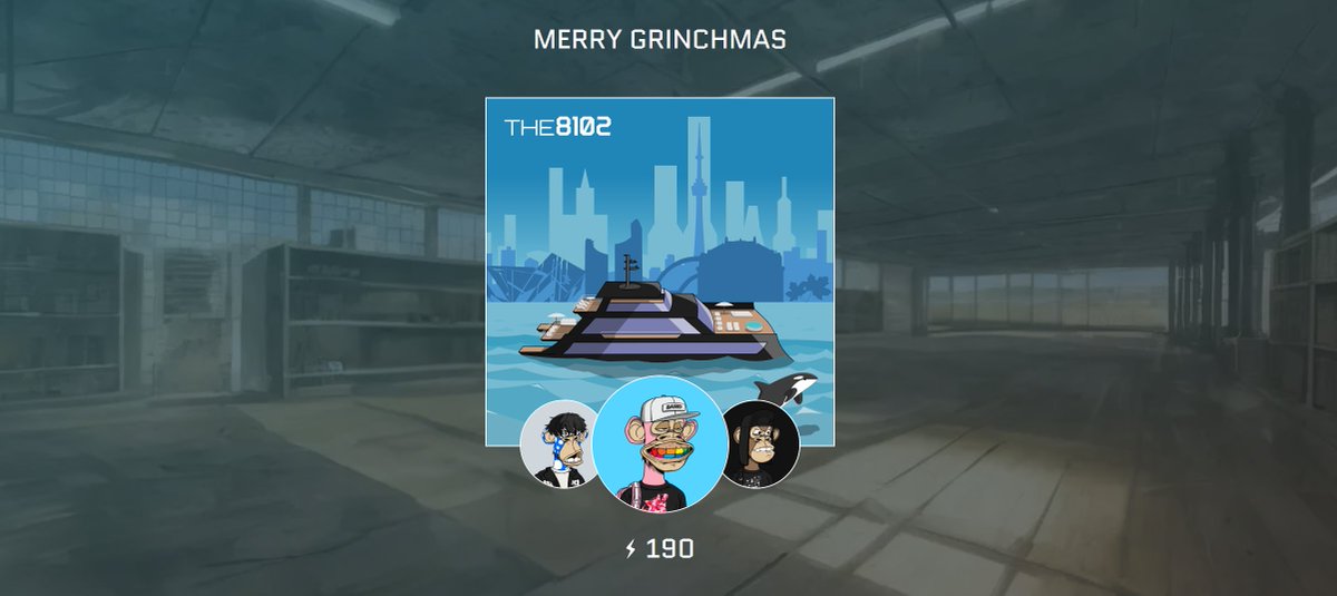 🚨GIVEAWAY🚨

#BasedGang has teamed up with <a href="/the8102game/">The 8102</a> to kick off the newest Mission: 'Merry Grinchmas'
We're giving away a Based Ape Gang x1 &amp; a Yacht x1 to 1 lucky winner this week!

To enter: 
1⃣Like &amp; RT
2⃣Follow
3⃣Tag 2 friends  

Winner chosen in 48hrs🎉🥳