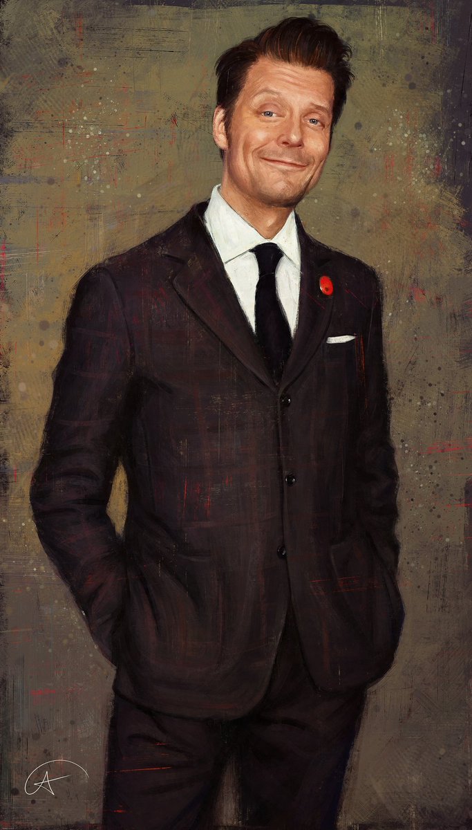 took a little break from painting work stuff to paint a Sam :')  #samlake #portraitpainting