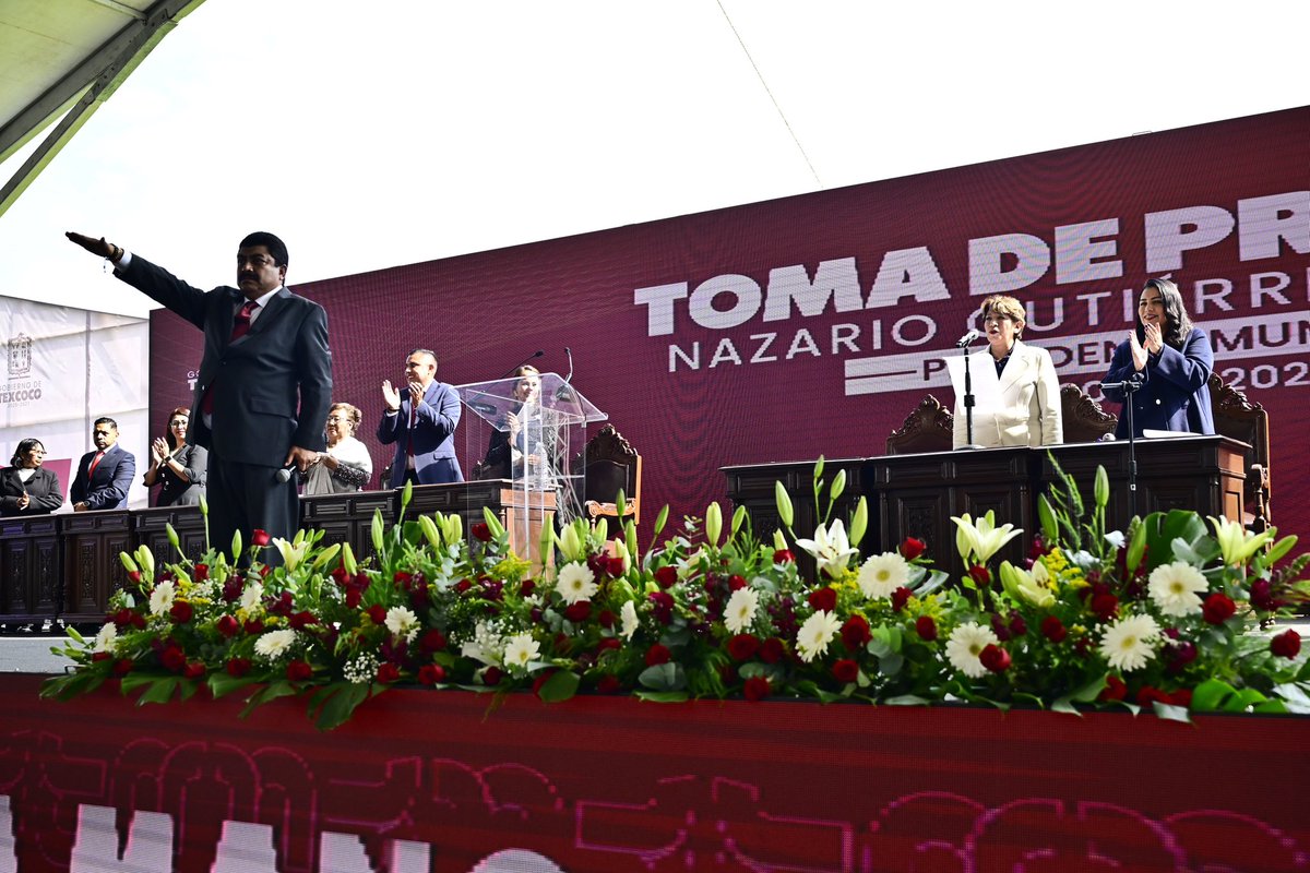 delfinagomeza's tweet photo. Hoy, en mi querido #Texcoco, tomé protesta de ley a Nazario Gutiérrez Martínez como Presidente Municipal, con lo cual se abre una nueva etapa de compromiso, trabajo y bienestar para las y los texcocanos.

✅ Servir al pueblo es la mayor vocación de quienes ejercemos un cargo y sé que esta nueva administración será ejemplo de un gobierno cercano, transparente y que siempre escuchará y atenderá las necesidades de las familias texcocanas. 

🤝 Desde el Gobierno del @Edomex, reafirmo nuestro compromiso para trabajar de la mano con este nuevo gobierno municipal, haciendo frente a los retos para mejorar la calidad de vida de la población.

Con #ElPoderDeServir, Texcoco continuará siendo el municipio donde la gente vive bien y con dignidad.

Enhorabuena.