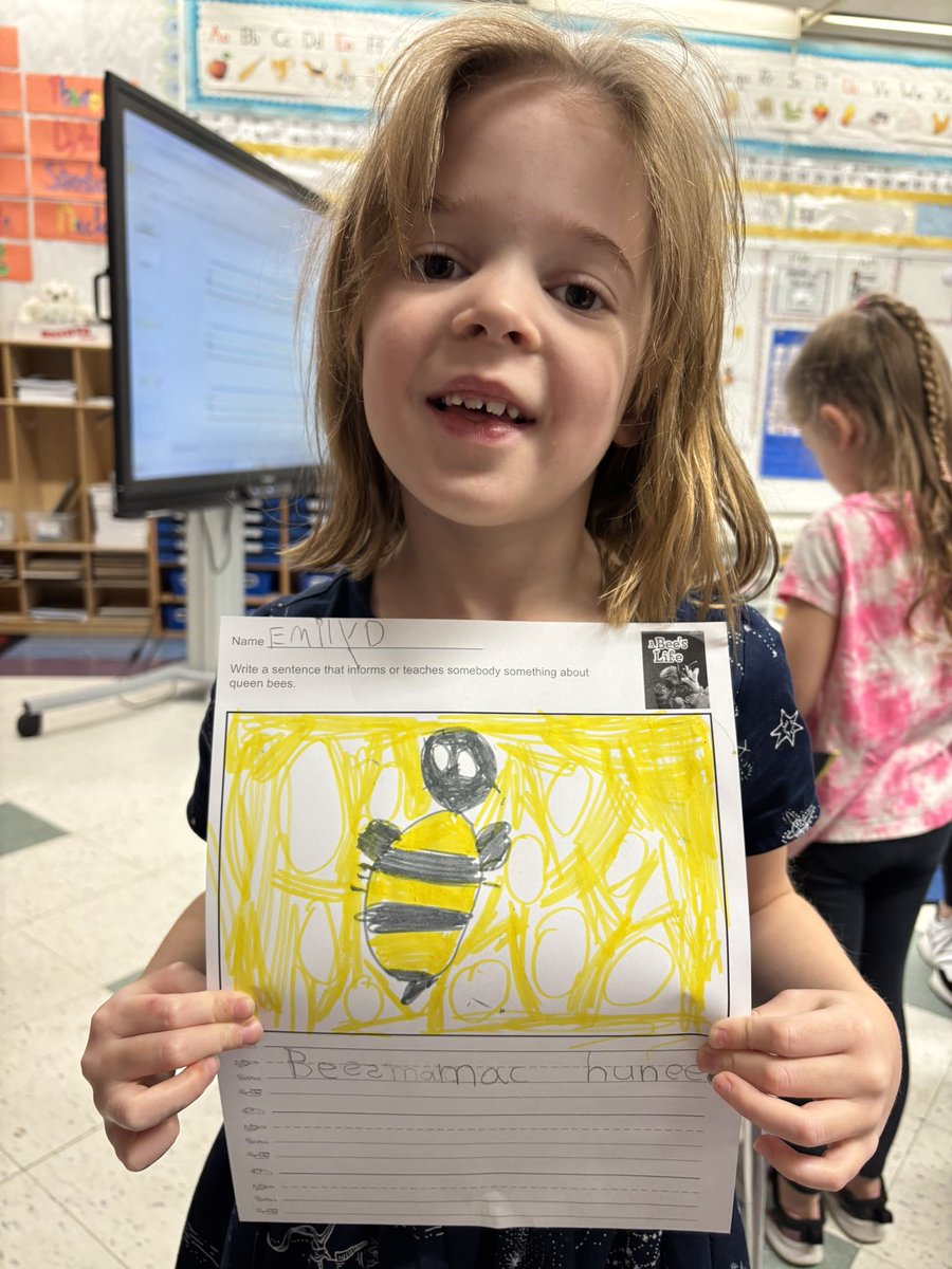 I am so proud of these little writers. We have been hard at work learning letter sounds/formation &amp; sentence structure. Today our writers shared a fact they learned from the text, A Bee’s Life.  <a href="/haddonES1/">Lizzy Haddon School</a> <a href="/HaddonSchools/">Haddonfield Schools</a> @BookwormsRW