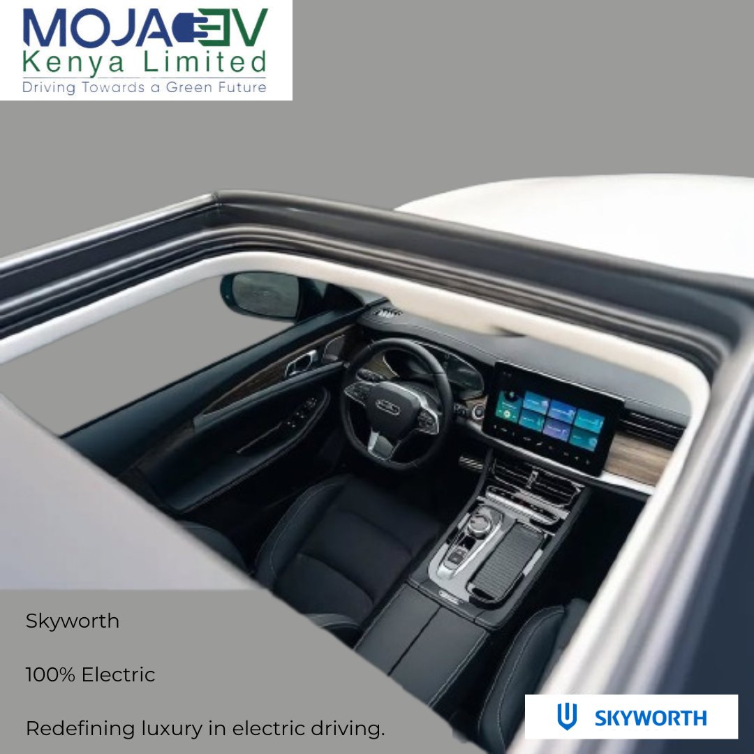 mojaevafrica's tweet image. Open up to endless possibilities with the Skyworth Electric Vehicle. 🌌 A panoramic view that matches its futuristic design—luxury redefined from every angle.

#SkyworthEV #PanoramicView #LuxuryDriving #FutureOfDriving #EVKenya #SkyHighLuxury #SustainableDriving