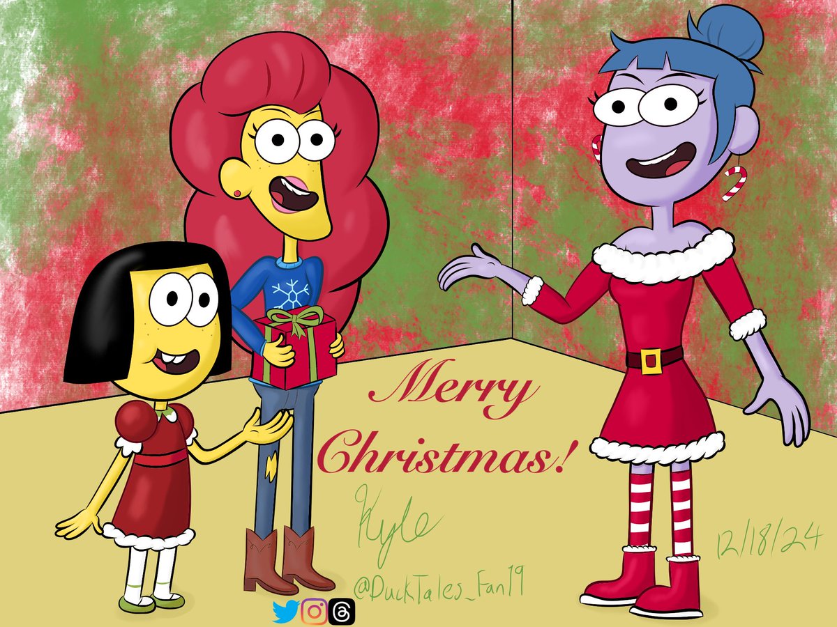 DuckTales_Fan19's tweet photo. A Christmas themed #BigCityGreens’ #fanart!

#Disney #TillyGreen #NancyGreen #GloriaSato https://t.co/U4bT0eEol6