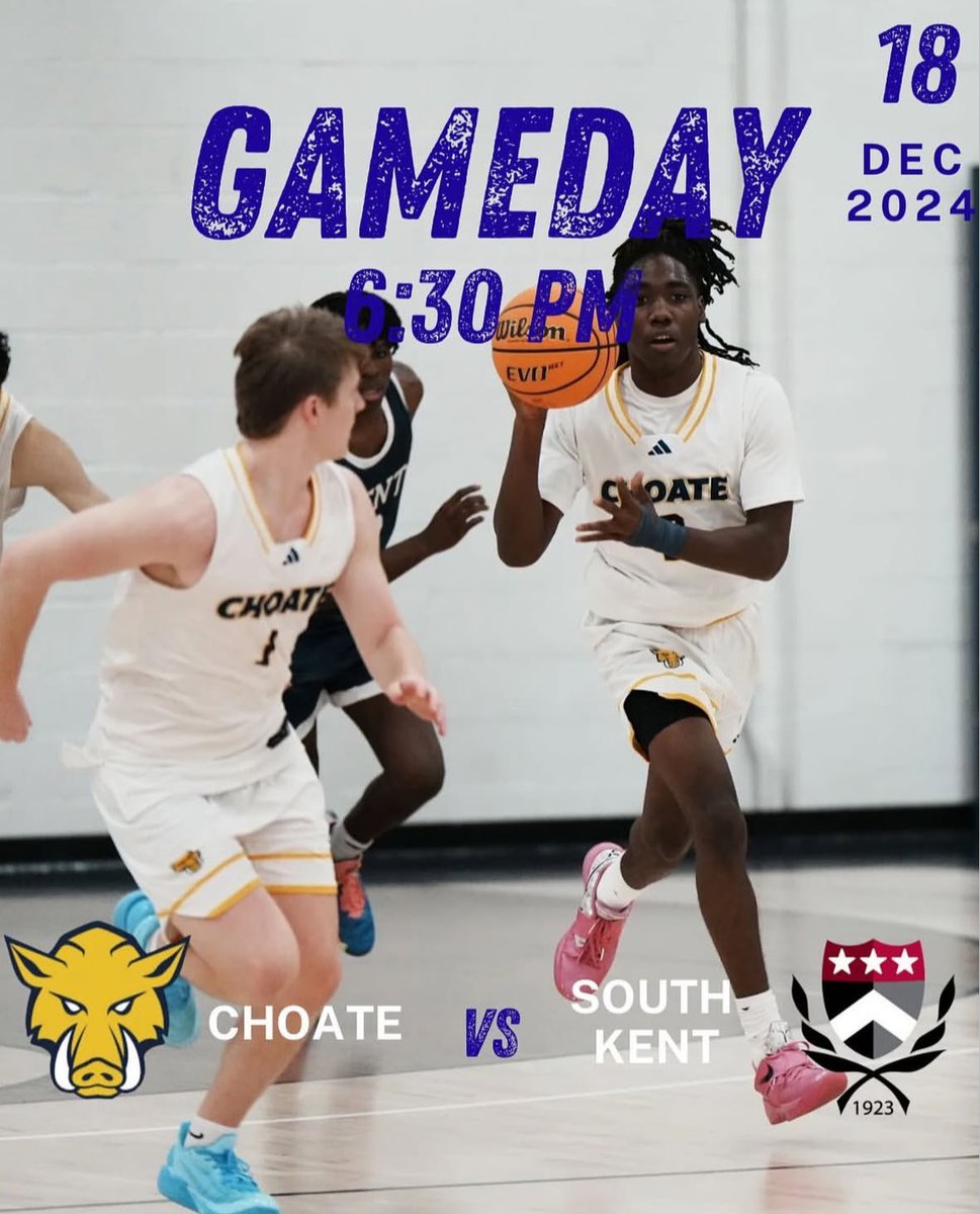 🚨 #ChoateHoops go on the road <a href="/BasketBullhoops/">BasketBull</a> Hall of Fame Hoopfest today to face <a href="/NEPSAC/">NEPSAC ®</a> AAA ranked and nationally recognized South Kent Prep.

Tip off slated for 6:30 PM

Roll boars 🐗 🐗🐗