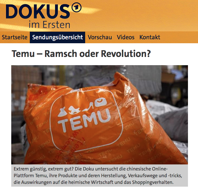 RobertJLorenz's tweet photo. Heute kollektive Hetze unseres #ÖRR gegen #China, unseren wichtigsten Wirtschaftspartner !  

#Temu ist böse (#ARDstory)
#Tomaten aus China sind böse (#DieSpur)

(Anmerkung : Zwangsarbeit in #Apulien war noch nie Thema im ÖRR !)

#Tagesschau #Scholz #Baerbock #Habeck #Merz #Lanz https://t.co/e2cUEgwTxx