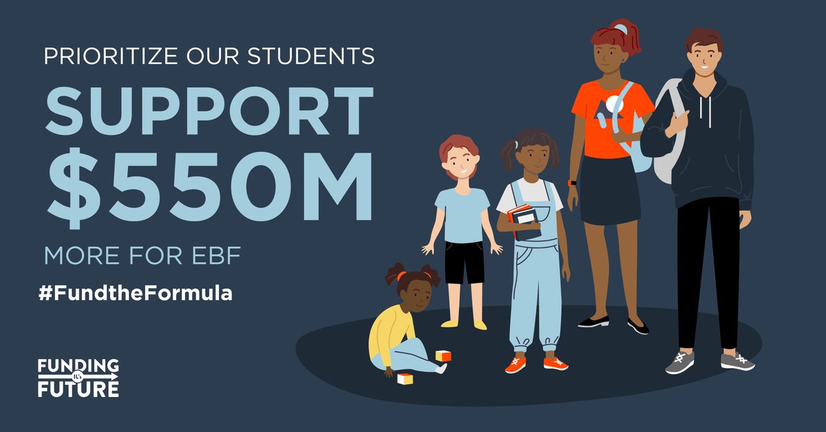 IL Charter Schools (@ilcharters) on Twitter photo At $350M/year, IL schools won’t reach full funding for at least another ten years. <a href="/GovPritzker/">Governor JB Pritzker</a>: Increasing our EBF investment to $550M means getting there in half the time, benefiting hundreds of thousands more students. #FundtheFormula #EBF At $350M/year, IL schools won’t reach full funding for at least another ten years. <a href="/GovPritzker/">Governor JB Pritzker</a>: Increasing our EBF investment to $550M means getting there in half the time, benefiting hundreds of thousands more students. #FundtheFormula #EBF