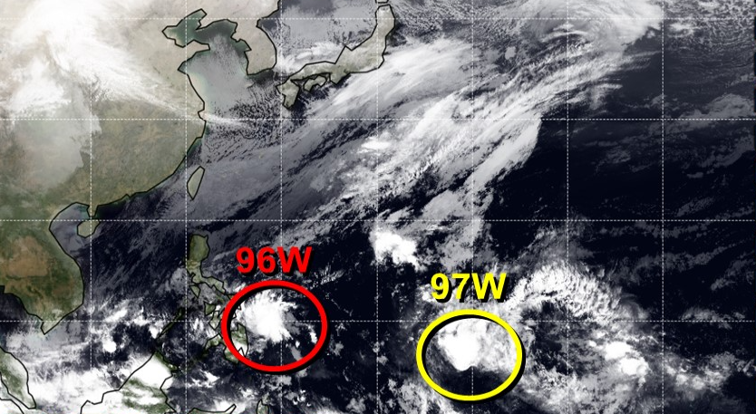 アメリカ合同台風警報センターはフィリピンの東にある熱帯じょう乱